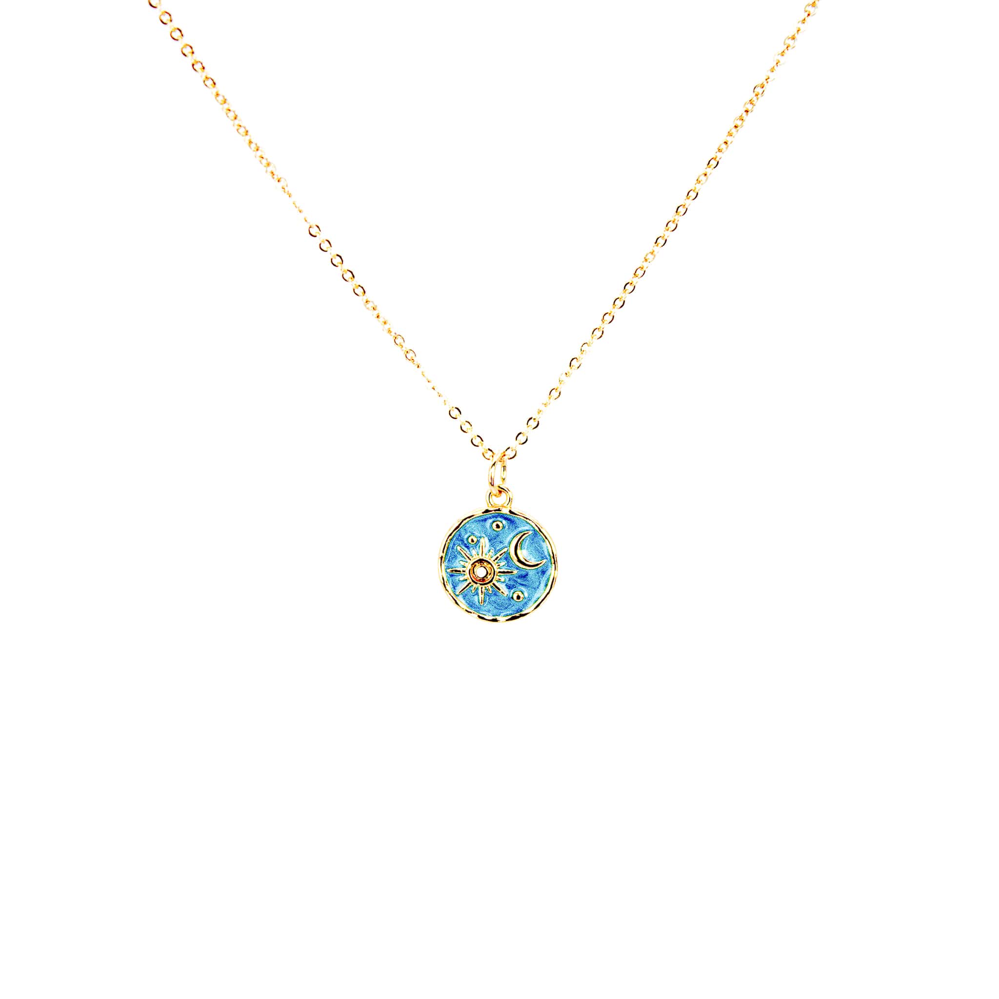 Collar Baño de Oro Cielo Verano celeste